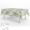 Mantel Hule Rectangular Hojas Verdes Impermeable Anti manchas PVC 140x250 cm. Recortable Uso Interior y Exterior