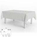 Mantel Hule Rectangular Rombos Grises Impermeable Anti manchas PVC 140x250 cm. Recortable Uso Interior y Exterior