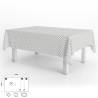 Mantel Hule Rectangular Rombos Grises Impermeable Anti manchas PVC 140x250 cm. Recortable Uso Interior y Exterior