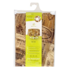 Mantel Hule Redondo Tablones Vino Impermeable Anti manchas PVC Diámetro 140 cm. Uso Interior y Exterior