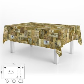 Mantel Hule Rectangular Tablones Vino Impermeable Anti manchas PVC 140x250 cm. Recortable Uso Interior y Exterior