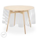 Mantel Hule Redondo Transparente Impermeable Anti manchas PVC Diámetro 140 cm. Uso Interior y Exterior