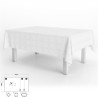 Mantel Hule Muletón Rectangular Blanco Impermeable Anti manchas PVC 140x250 cm. Recortable Uso Interior y Exterior