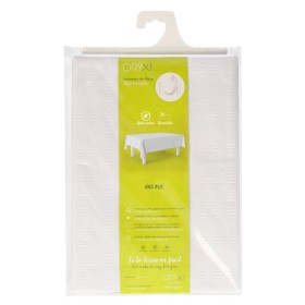 Mantel Hule Muletón Rectangular Blanco Impermeable Anti manchas PVC 140x250 cm. Recortable Uso Interior y Exterior
