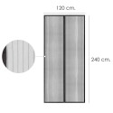 Cortina Mosquitera Para Puertas Con Cierre Central Magnético Automático 120 x 240 (Alt.) cm. Color Negro.