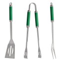 Set Complementos Para Barbacoa 3 Piezas. (Espátula, Pinzas y Tenedor) 34,5 cm.
