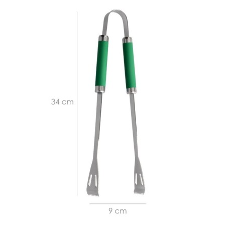 Set Complementos Para Barbacoa 3 Piezas. (Espátula, Pinzas y Tenedor) 34,5 cm.