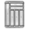 Cubertero Plástico Para Cajón. Color Plata 40x30x7 cm.