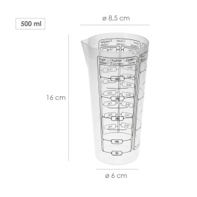 Vaso Medidor Plástico Oryx 500 ml. 8,5x6x16 cm.