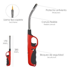 Encendedor / Mechero Gas Anti viento Llama Tipo Soplete 285 mm.