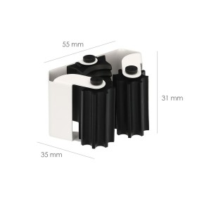 Colgador Adhesivo / Atornillable Para Escobas, Fregonas, Cepillos, Recogedores (Blíster 2 piezas)