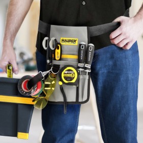 Funda Bolsa Porta Herramientas Para Cinturón Con 7 Bolsillos y mosquetón Portaherramientas Electricista Multibolsillos