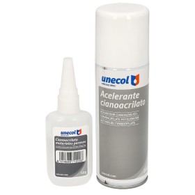 Pegamento Cianocrilato (50 Gr.) con Acelerante (200ml) Especial materiales porosos, multiusos, plásticos, maderas, porcelana.