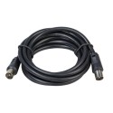 Prolongación TV Video Macho-Macho 2 metros / Diámetro 9,5 mm. Con Adaptador Macho-Hembra Color Negro