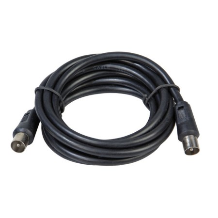 Prolongación TV Video Macho-Macho 2 metros / Diámetro 9,5 mm. Con Adaptador Macho-Hembra Color Negro