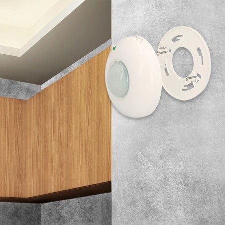 Detector De Movimiento Por Infrarrojos Con Sensor Crepuscular 360º. Ajustable