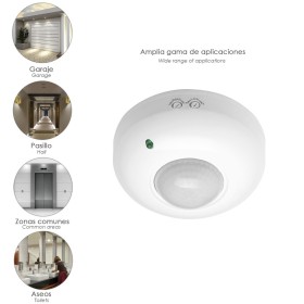 Detector De Movimiento Por Infrarrojos Con Sensor Crepuscular 360º. Ajustable
