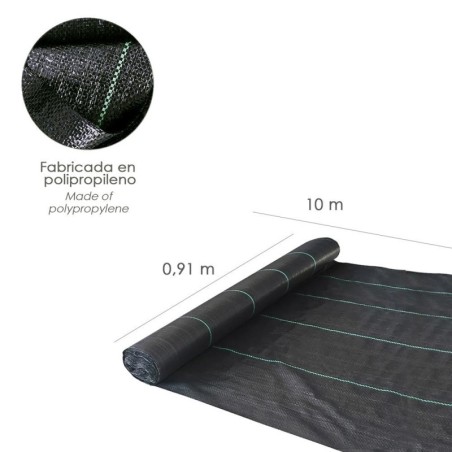 Malla Anti hierbas (Rollo 0,9x10 Metros) Malla Anti Maleza, Malla Geotextil Jardín, Tela Anti Hierbas Jardín,