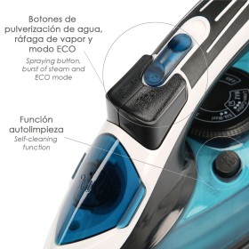 Plancha De Vapor Profesional 2.400 Watt. Vapor Constante y Golpe de Vapor, Suela Cerámica, Vapor Vertical, Sistema Anti cal,