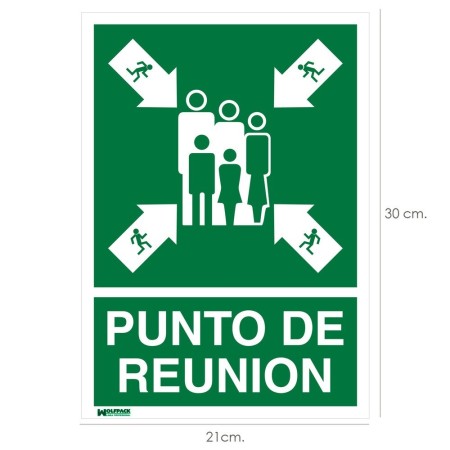 Cartel Informativo Punto De Reunión 30x21 cm.