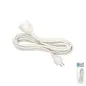 Prolongador Cable Eléctrico 5 metros. Alargadera 16 A. 3500 W. Conexión Schuko 3 Polos + Tierra. Color Blanco