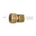 Conector Manguera Latón 3/4" Hembra, Adaptador Grifo, Conector Grifo A Conector Rápido