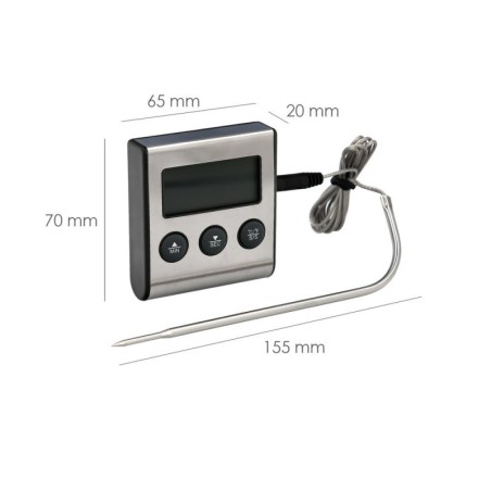 Termómetro Digital Cocina Con Sonda Cableada, y Lector Temperatura Con Soporte, Lectura Instantánea