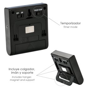 Termómetro Digital Cocina Con Sonda Cableada, y Lector Temperatura Con Soporte, Lectura Instantánea