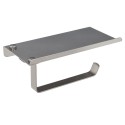 Portarrollos Baño Con estante Para Móviles Autoadhesivo, Color Inox Con Efecto Espejo, Autoadhesivo Resistente o Con Tornillos