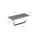 Portarrollos Baño Con estante Para Móviles Autoadhesivo, Color Inox Con Efecto Espejo, Autoadhesivo Resistente o Con Tornillos