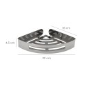 Cestillo Rincón Baño Autoadhesivo, Color Inox Con Efecto Espejo, Autoadhesivo Resistente o Con Tornillos