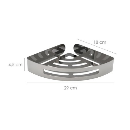Cestillo Rincón Baño Autoadhesivo, Color Inox Con Efecto Espejo, Autoadhesivo Resistente o Con Tornillos