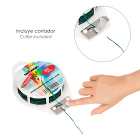 Atadura Plastificada Con Dispensador De 50 Metros. Ideal Para Entutorar, Jardín, Bonsáis, Macetas, etc.. Flexible y Duradero.