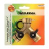 Adaptador Manguera Latón 2 Tomas Macho 3/4", Duplicador Grifo, Adaptador 2 Vías, Entrada 3/4" Hembra