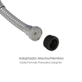 Atomizador Economizador Metálico Flexible Con Adaptador Macho / Hembra