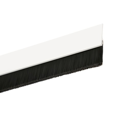 Burlete PVC Con Cepillo. Para Puertas. Color Blanco 1 Metro