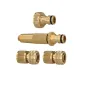 Set Riego 4 piezas Para Mangueras 1/2" Fabricado en latón. Set Riego 4 piezas Para Mangueras 1/2" Fabricado en latón.