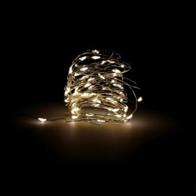 Guirnalda Luces Navidad Microled 40 Leds Color Blanco Cálido. Luz navidad interiores IP20 A Pilas (3 AA No Incluidas)
