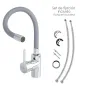 Grifo Monomando Fregadero Flexible Caño Alto, Grifo De Cocina Flexible Caño Alto. Cartucho cerámico Diámetro 35 mm. Grifo Monomando Fregadero Flexible Caño Alto, Grifo De Cocina Flexible Caño Alto. Cartucho cerámico Diámetro 35 mm.