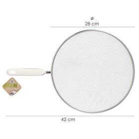 Tapa Anti Salpicaduras Diámetro 28 cm. Malla Acero Inoxidable. Con mango, Pantalla Anti salpicaduras