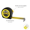Flexómetro Sistema Autolock Con Freno Automático Longitud 5 Metros Ancho Cinta 25 mm. Magnético. Cinta Métrica Freno Automático