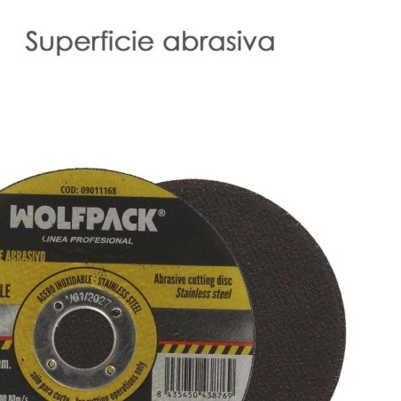 Disco Corte Abrasivo Acero Inoxidable Diámetro 125x Diámetro 22,2 mm Espesor 1,0 mm. Disco Radial / Amoladora Universal