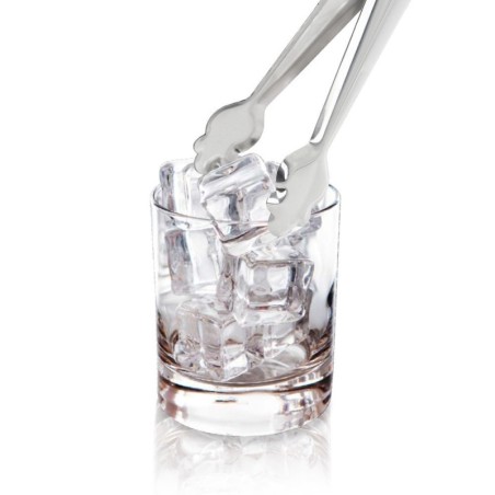 Pinzas Para Hielo de Acero Inoxidable Con Muelle de Apertura Automática. Longitud 19 cm.