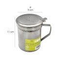 Grasera Acero Inoxidable Para Pescado Aceitera Aceite Usado 0,5 L. Con Colador y Tapa, Recipiente Reciclaje Aceite