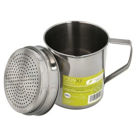 Grasera Acero Inoxidable Para Pescado Aceitera Aceite Usado 1,0 L. Con Colador y Tapa, Recipiente Reciclaje Aceite