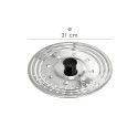 Tapadera Multiusos Acero Inoxidable Diámetro 21 cm. Uso Tapa Anti Salpicaduras y Escurridor.