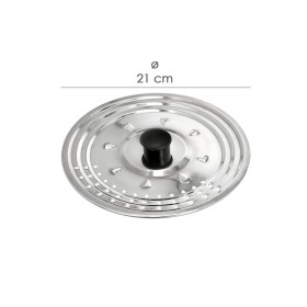 Tapadera Multiusos Acero Inoxidable Diámetro 21 cm. Uso Tapa Anti Salpicaduras y Escurridor.