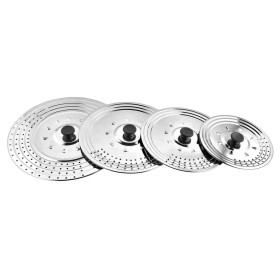 Tapadera Multiusos Acero Inoxidable Diámetro 21 cm. Uso Tapa Anti Salpicaduras y Escurridor.
