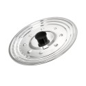Tapadera Multiusos Acero Inoxidable Diámetro 25 cm. Uso Tapa Anti Salpicaduras y Escurridor.