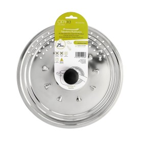 Tapadera Multiusos Acero Inoxidable Diámetro 25 cm. Uso Tapa Anti Salpicaduras y Escurridor.